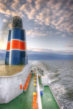 Travel conceptual image. Sea view from the ferry.