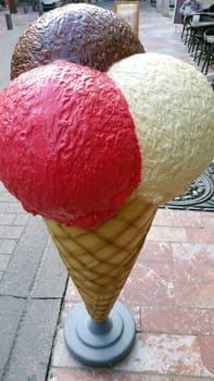 A Giant Fake ice Cream cone in Perpignan, France