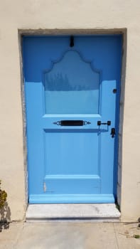 Old Blue Door in a village. Provence, France