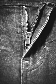 zip in jean pant black and white tone color style