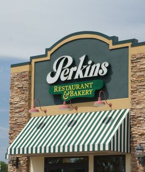 MINNEAPOLIS, MN/USA - AUGUST 5, 2015: Perkins Restaurant and Bakery. Perkins is a North American casual dining restaurant chain.