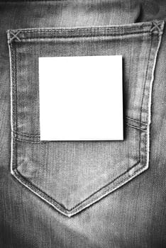 note on jean pocket black and white tone color style