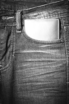 wallet in jean pants black and white tone color style