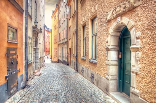 Architecture. Charming street of Stockholm.