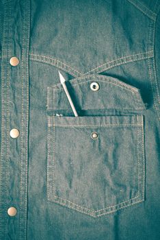 pencil in jean pocket retro vintage style