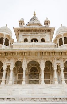 Jaswant Thada. Ornately carved white marble tomb of Jodhpur, India