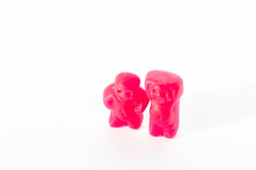 A jelly baby same sex couple, newly married.