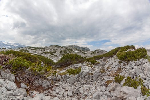 View of the landscape of the Dachstein mountains