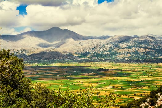 Landscape: plateau in the mountains of Crete, Greece.