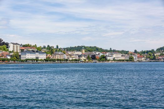 City of Gmunden, Austria, Europe - Lake Traunsee in front