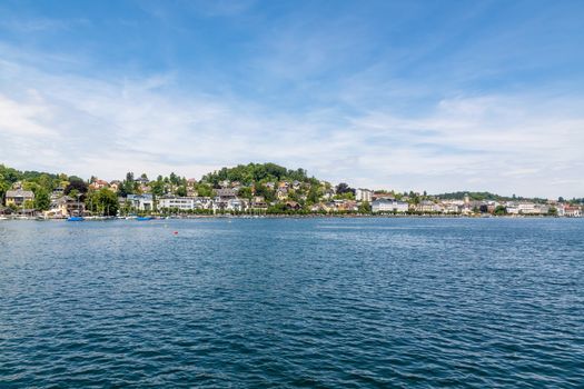 City of Gmunden, Austria, Europe - Lake Traunsee in front