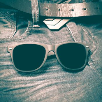 sunglasses on jean pants retro vintage style