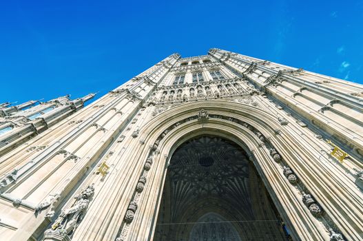 Exterior view of Westminster Abbey in London