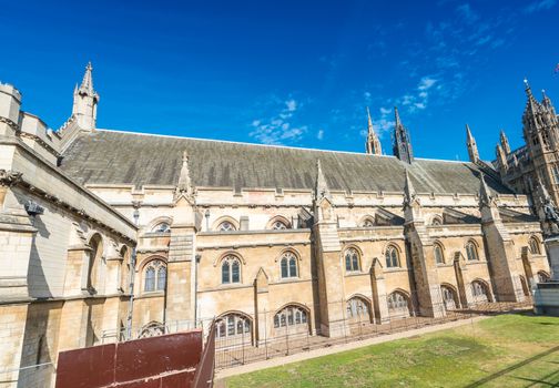 Exterior view of Westminster Abbey in London