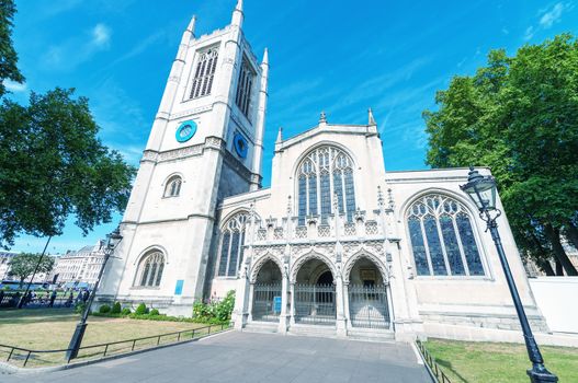 Exterior view of Westminster Abbey in London