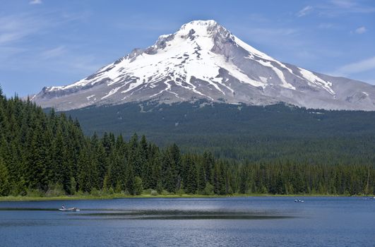 Landscape of Mt. Hood and Trillium lake Oregon.