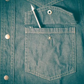 pencil in jean pocket retro vintage style