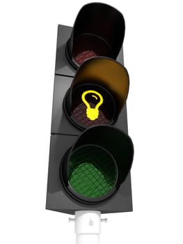 Traffic light showing a "idea"-sign.