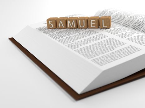 Samuel and the Bible - The name samuel placed on top of the Bible.