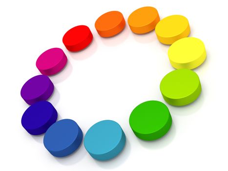Circle of circles - Circle created of colored circles.