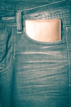 wallet in jean pants retro vintage style