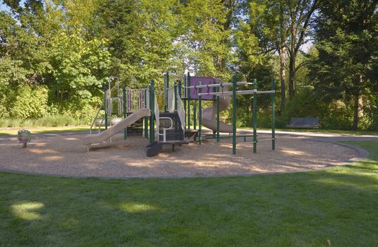 Children playground Fairview Village park Oregon.