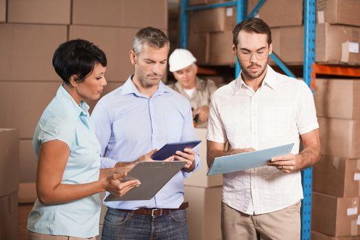 Warehouse team working during busy period