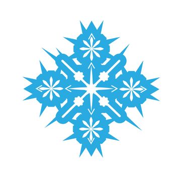 Delicate digital blue snowflake design on white background