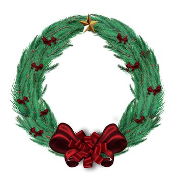 Digitally generated green christmas wreath