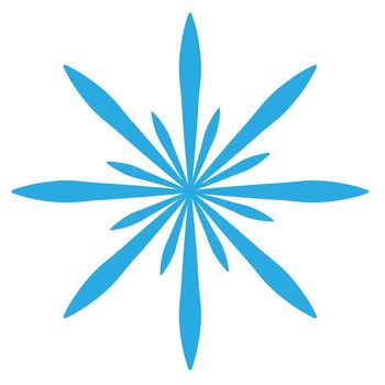 Delicate digital blue snowflake design on white background