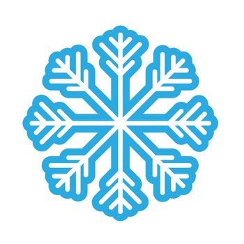 Delicate digital blue snowflake design on white background