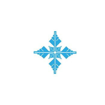 Delicate digital blue snowflake design on white background