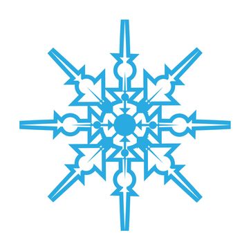 Delicate digital blue snowflake design on white background