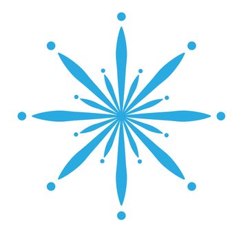 Delicate digital blue snowflake design on white background