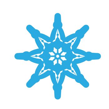 Delicate digital blue snowflake design on white background