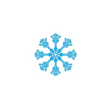 Delicate digital blue snowflake design on white background