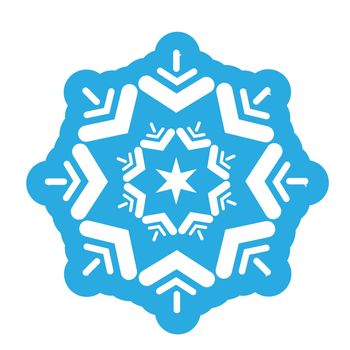 Delicate digital blue snowflake design on white background