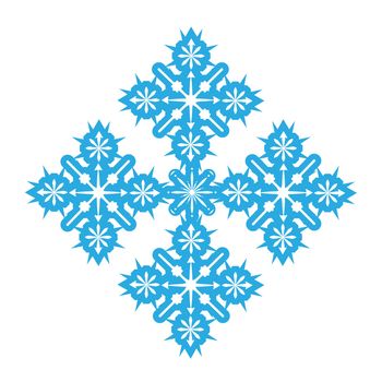 Delicate digital blue snowflake design on white background