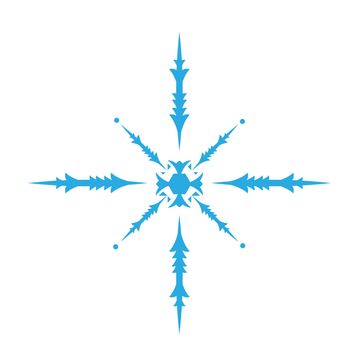 Delicate digital blue snowflake design on white background