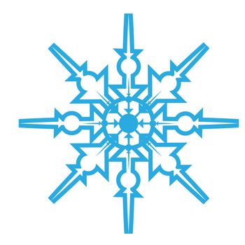 Delicate digital blue snowflake design on white background