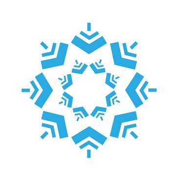 Delicate digital blue snowflake design on white background