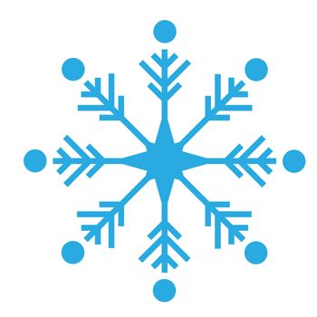 Delicate digital blue snowflake design on white background