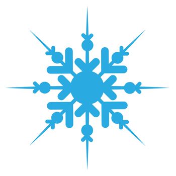 Delicate digital blue snowflake design on white background