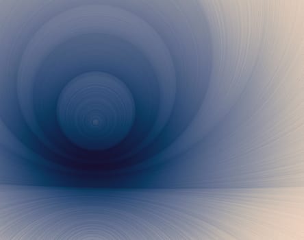 Fractal image on a black background are rendered bright blue and dark blue line in the of a whirlwind.