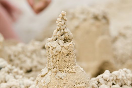 Built a sand castle on the river bank