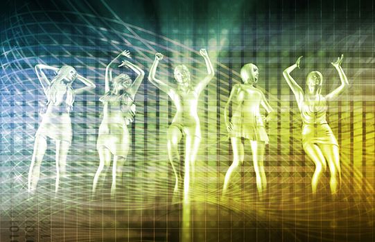 Nightclub Dancers Dancing to the Music Concept