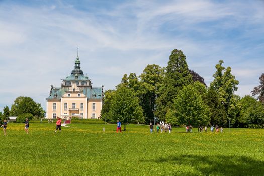 Gmunden, Austria - June 28, 2014: Villa Toscana view from the Toskanapark, a famous tourist spot near the Traunsee