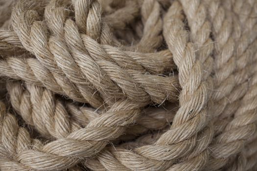 Roll of ship ropes as background texture