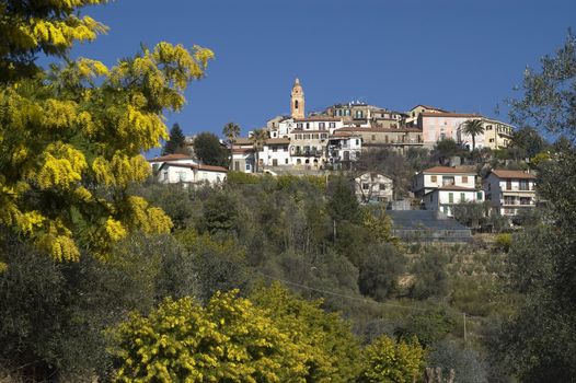 typical village of ligurian countryside called seborga