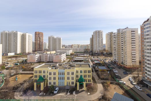 modern high-rise buildings in a modern residential area of Moscow
